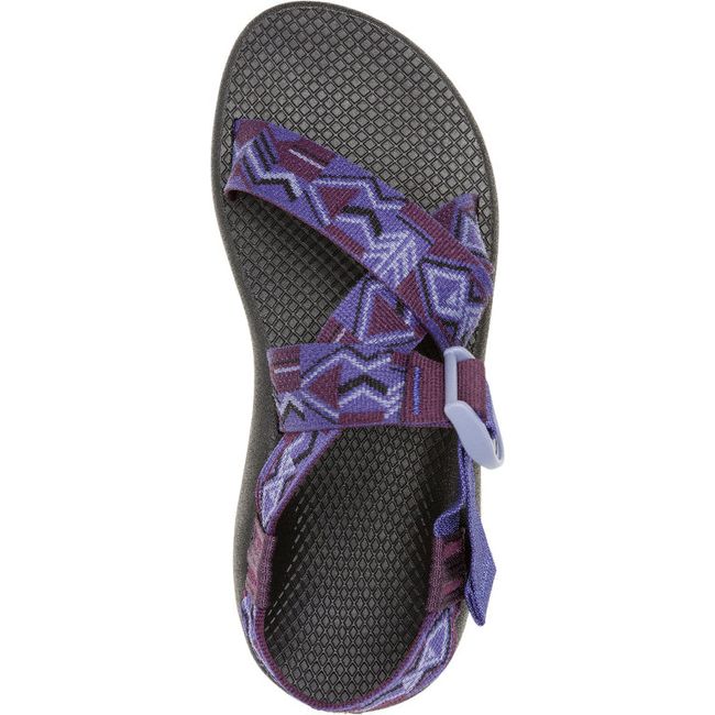 Top down view of Women's Chaco Mega Z/1 Classic Sandal in Paddle Grape purple with adjustable straps