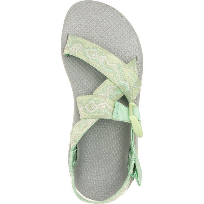 Top down view of Women's Chaco Mega Z/Cloud Sandal in Paddle Celadon Green
