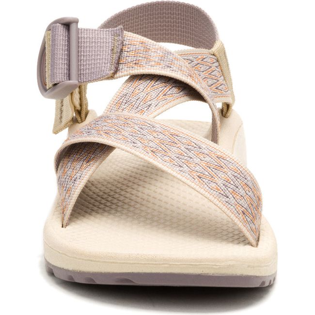 Front of Women's Chaco Mega Z/Cloud Sandal in Khaki Tan with adjustable straps