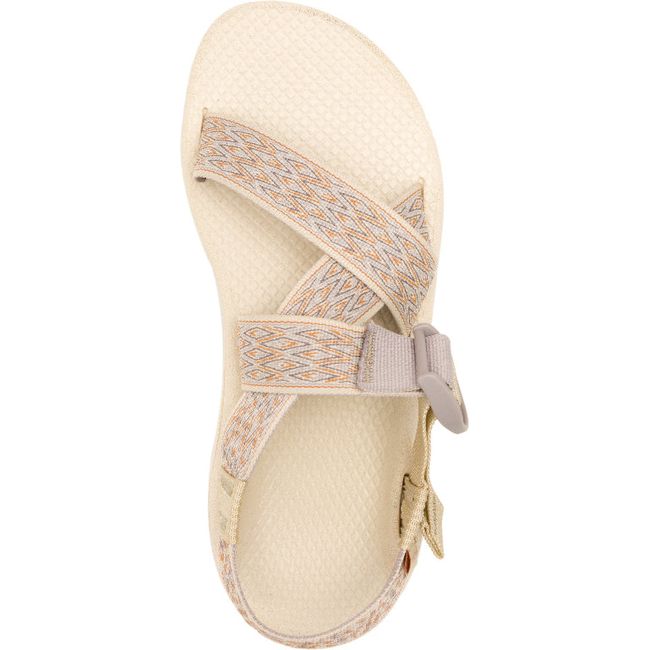 Top down view of Women's Chaco Mega Z/Cloud Sandal in Khaki Tan with adjustable straps