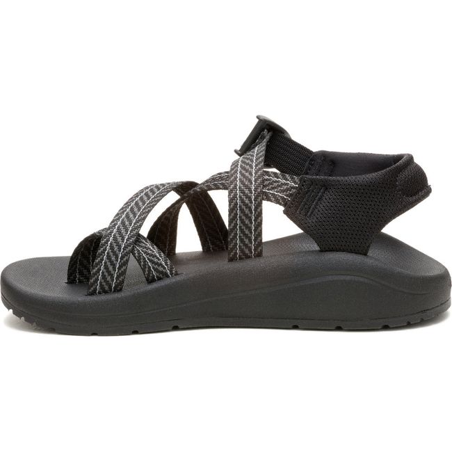 Medial side of Women's Chaco CushZ Toe-Loop Extra Cushioned Sandal in Black with arch support