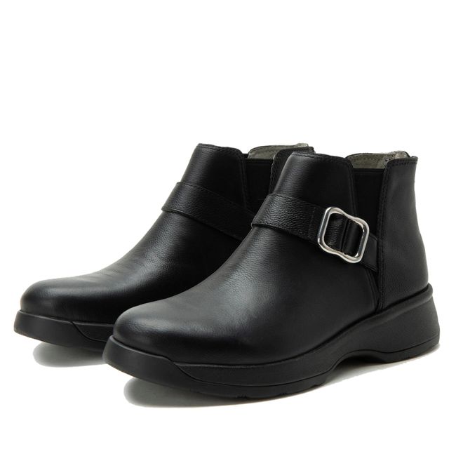 Pair of Alegria Women's Jerica Boots in Black Bird Black Leather