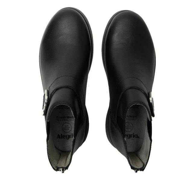 Upper of Alegria Women's Jerica Boots in Black Bird Black Leather