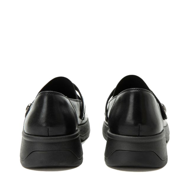 Heels of Alegria Women's Janna Penny Loafers in Ink Black Leather