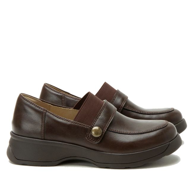 Sides of Alegria Women's Janna Loafers in Dark Chocolate Brown Leather