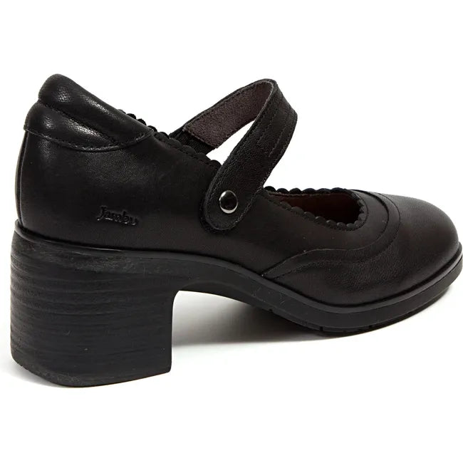 Jambu Women's Vanessa Mary Jane Heel Black Leather J4VAN01