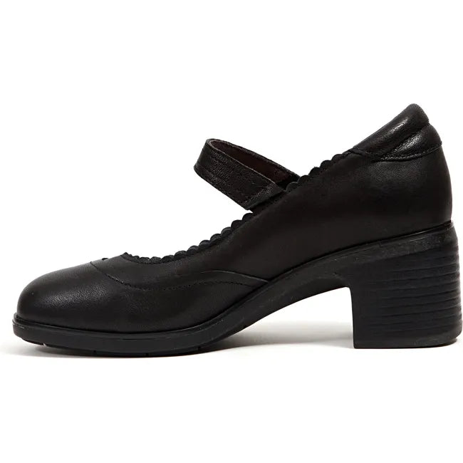 Jambu Women's Vanessa Mary Jane Heel Black Leather J4VAN01