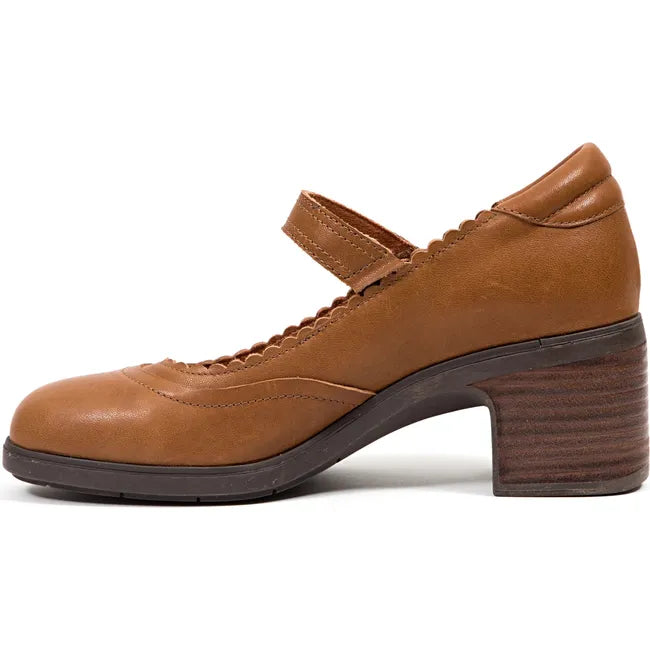 Jambu Women's Vanessa Mary Jane Heel Dark Tan Leather J4VAN04
