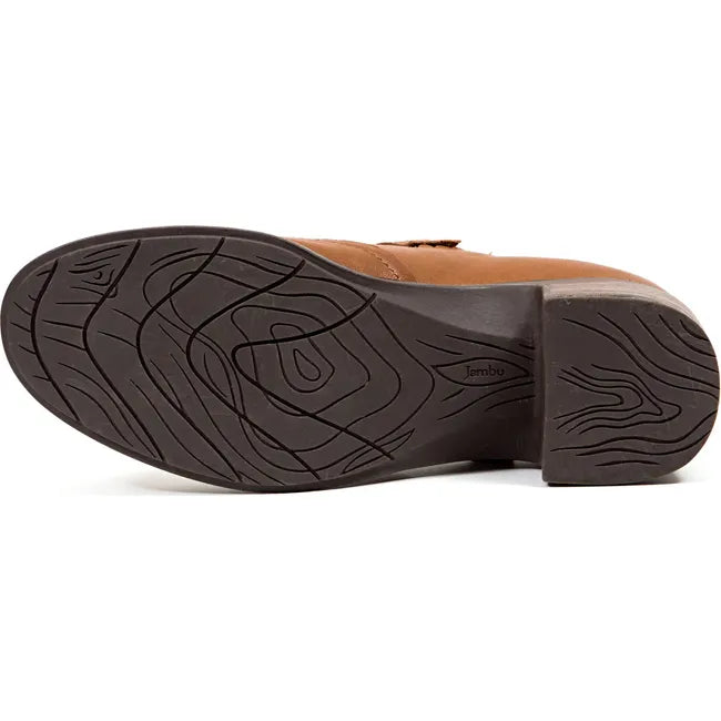 Jambu Women's Vanessa Mary Jane Heel Dark Tan Leather J4VAN04