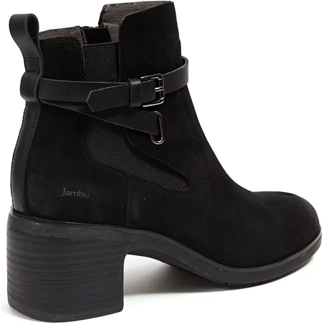 Jambu Women's Vivi Heeled Bootie Black Suede J4VIV01
