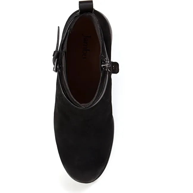 Jambu Women's Vivi Heeled Bootie Black Suede J4VIV01