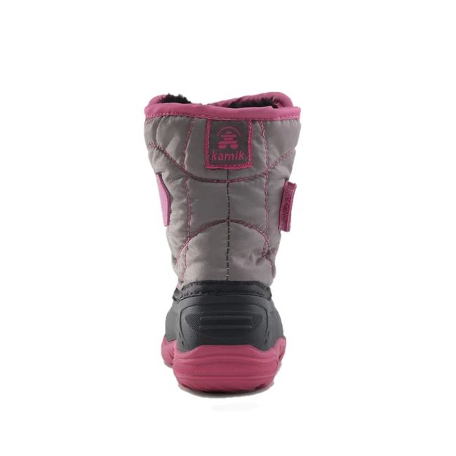Heel of Kamik Kids' Snowbug 5 Snow Boot in Grey Pink