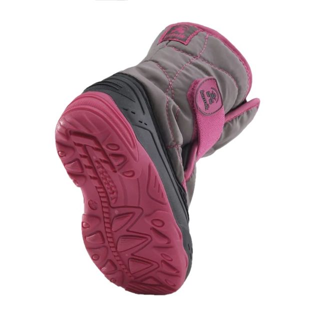 Sole of Kamik Kids' Snowbug 5 Snow Boot in Grey Pink