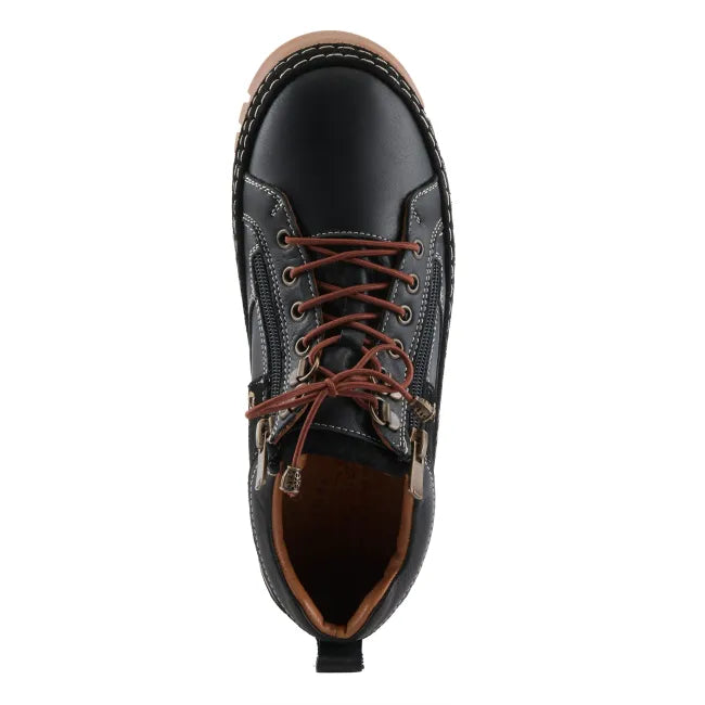 Lace up upper of black leather Spring Step Women's Lauria Shoe