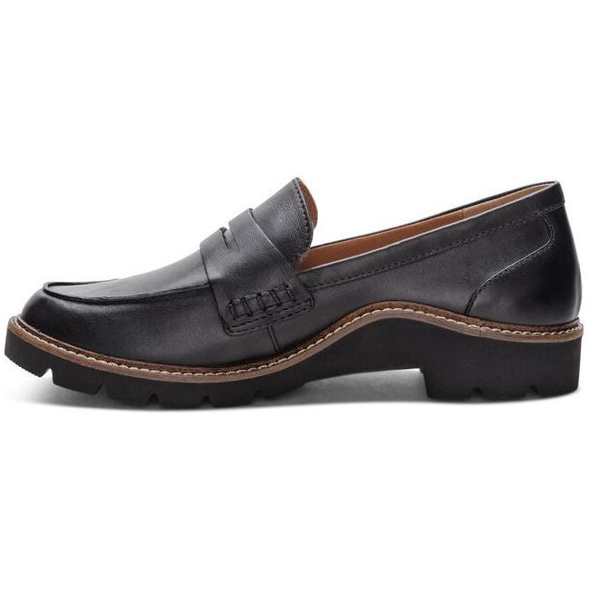 Aetrex Women's Collette Penny Loafer Black Smooth Leather LL100W