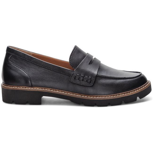 Aetrex Women's Collette Penny Loafer Black Smooth Leather LL100W