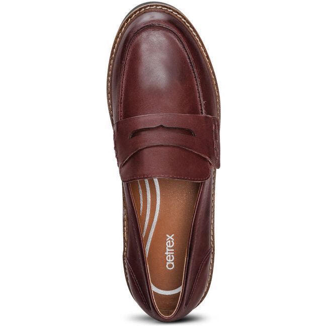 Aetrex Women's Collette Penny Loafer Burgundy LL109W