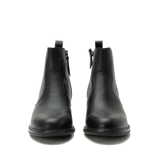 Front of Alegria Women's Malia Chelsea Boots in Sable Black Leather