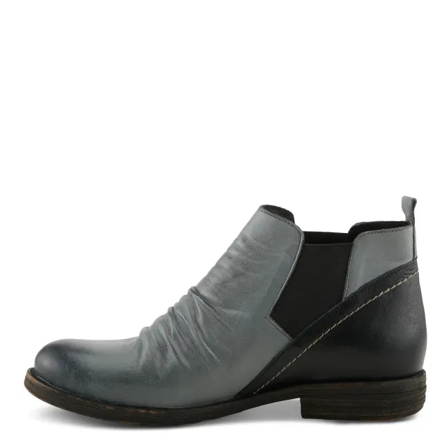 Medial side of slip on grey multi leather Spring Step Women's Mantaro Chelsea Boot