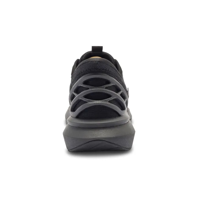 Heel of Men’s Kizik Athens 2 Sneaker in all black with easy on HandsFree Step-In tech