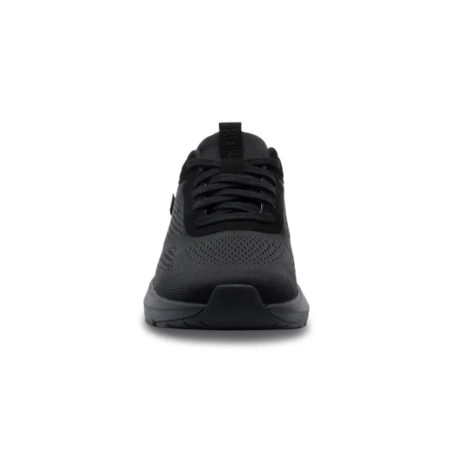 Front of Men’s Kizik Athens 2 Sneaker in all black with easy on HandsFree Step-In tech