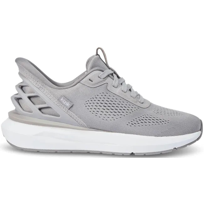 Lateral side of Men’s Kizik Athens 2 Sneaker in alloy grey with easy on HandsFree Step-In tech