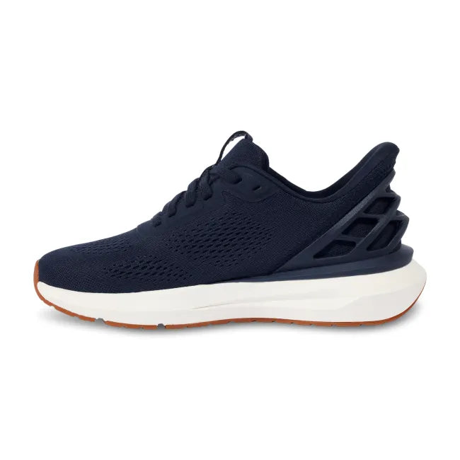 Medial side of Men’s Kizik Athens 2 Sneaker in navy blue with easy on HandsFree Step-In tech