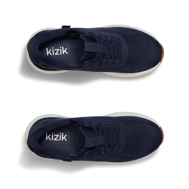 Upper of Men’s Kizik Athens 2 Sneakers in navy blue with easy on HandsFree Step-In tech