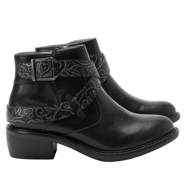 Sides of Alegria Women's Millie Boots in Embroider Me Black Leather