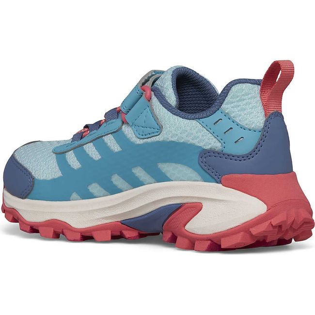 Medial of Merrell Big Kids&#39; Moab Speed 2 Low A/C Waterproof Hiking Shoe in Turquoise/Coral