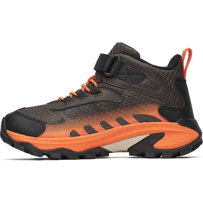Medial of Merrell Big Kids&#39; Moab Speed Mid 2 A/C Waterproof Hiking Boot in Gunsmoke and Orange