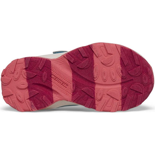 Sole of Merrell Little Kids&#39; Moab Speed 2 Low A/C Jr. Waterproof Hiking Shoe in Turquoise/Coral