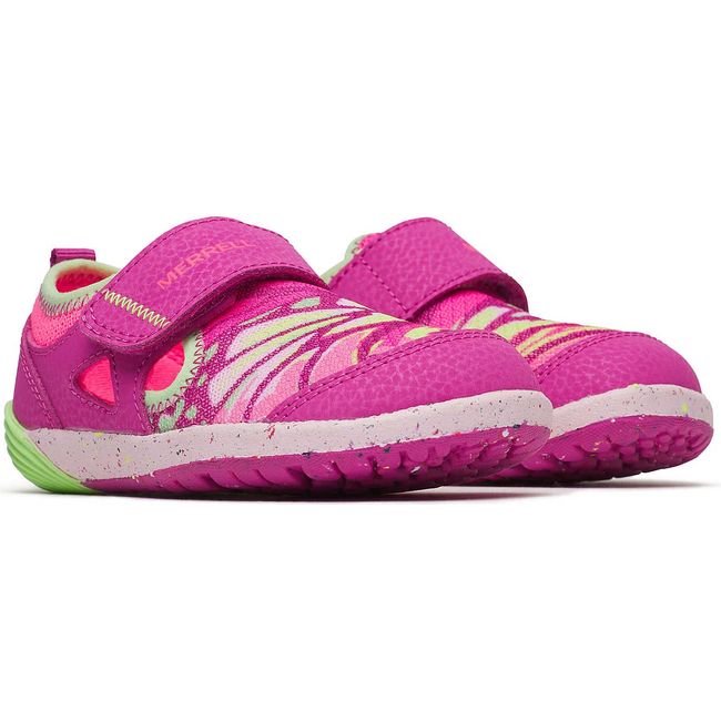 Pair of velcro of Merrell Little Kids&#39; Bare Steps H2O Closed Toe Water Shoes in Butterfly Pink