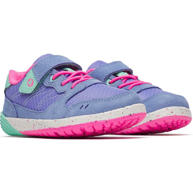 Pair of Merrell Little Kids&#39; Bare Steps A83 Sneakers in Periwinkle purple with velcro strap
