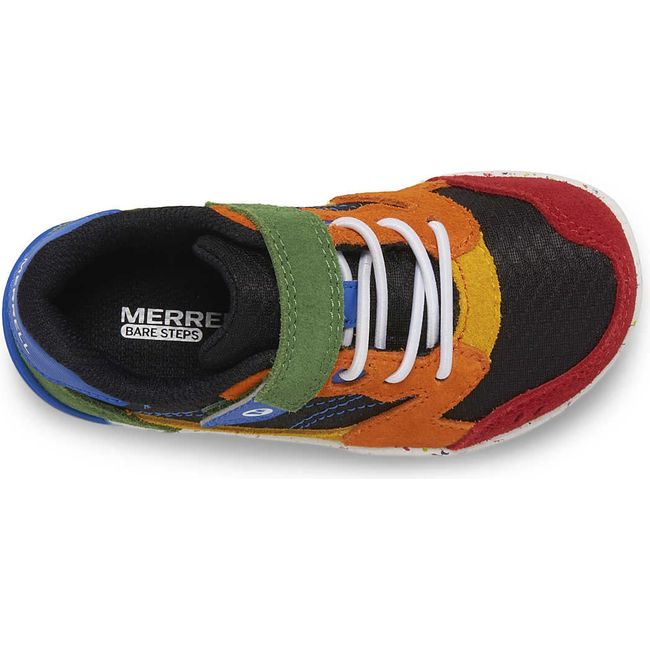 Upper of Merrell Little Kids&#39; Bare Steps A83 Sneaker in Multi color with velcro strap