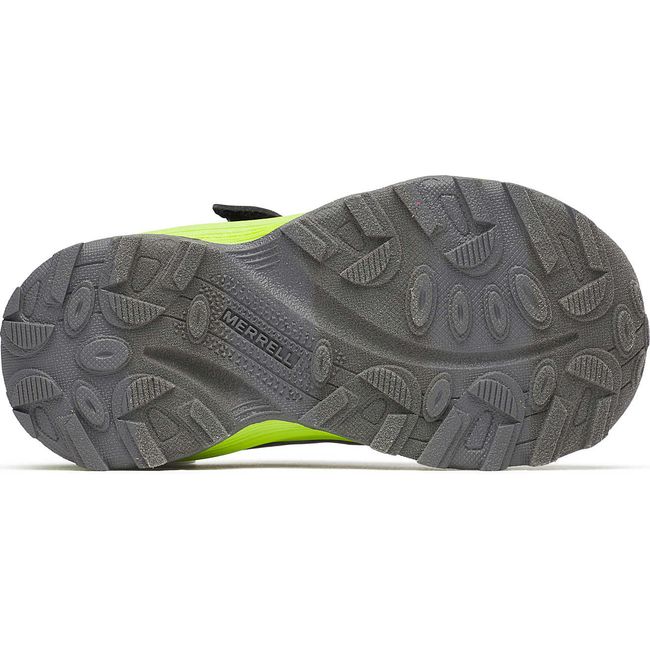 Sole of Merrell Little Kids&#39; Moab Speed 2 Low A/C Jr. Waterproof Hiking Shoe in Grey, Black, Citron