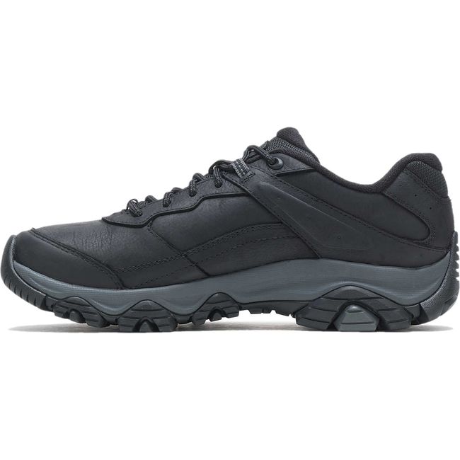 Medial side of Men's Merrell Moab Adventure 3 Waterproof Hiking Shoe in black leather