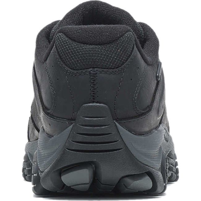 Heel of Men's Merrell Moab Adventure 3 Waterproof Hiking Shoe in black leather