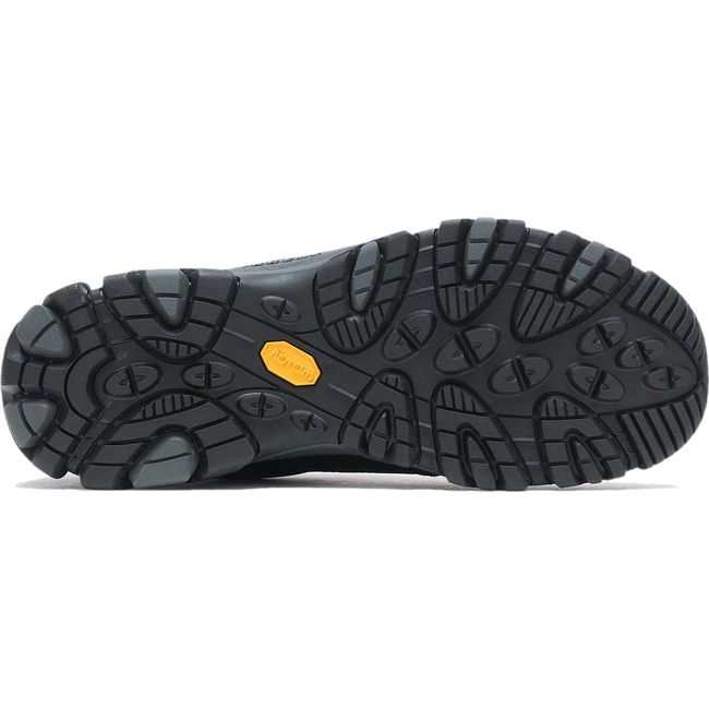 Vibram sole of Men's Merrell Moab Adventure 3 Waterproof Hiking Shoe in black leather