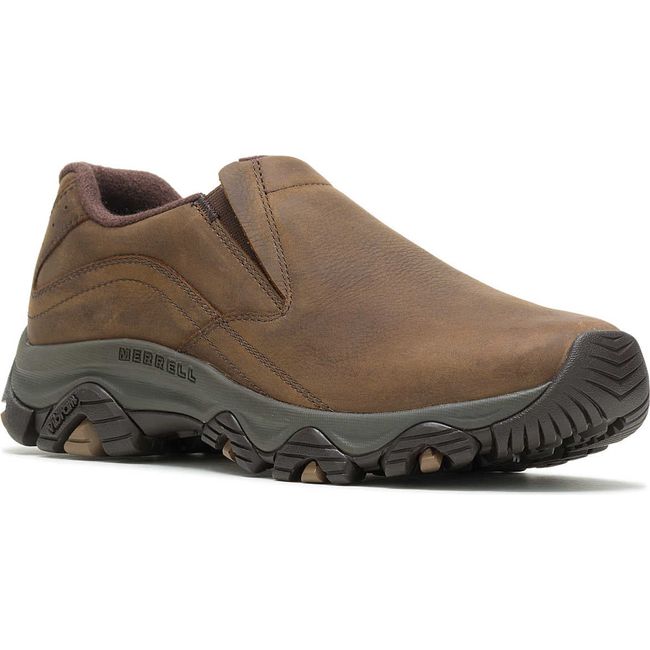 Front angled of Men's Merrell Moab Adventure 3 Moc Waterproof Shoe in Leather Earth Brown