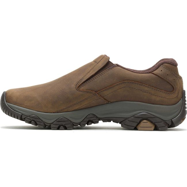 Medial side of Men's Merrell Moab Adventure 3 Moc Waterproof Shoe in Leather Earth Brown