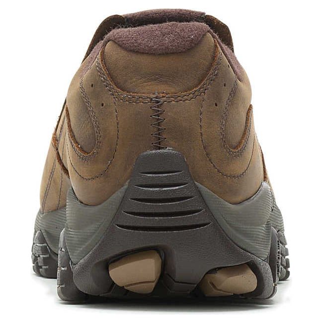 Heel of Men's Merrell Moab Adventure 3 Moc Waterproof Shoe in Leather Earth Brown