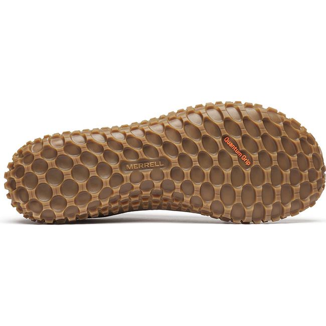 Zero drop sole of Men's Merrell Wrapt Barefoot Shoe in Suede Mole Brown