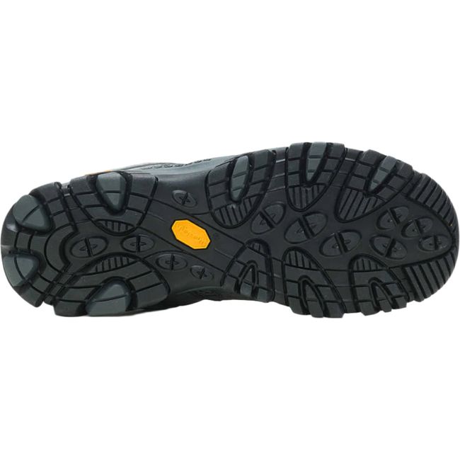 Sole of Men&#39;s Merrell Moab 3 Low Waterproof Hiking Shoe in granite gray upper with Vibram sole
