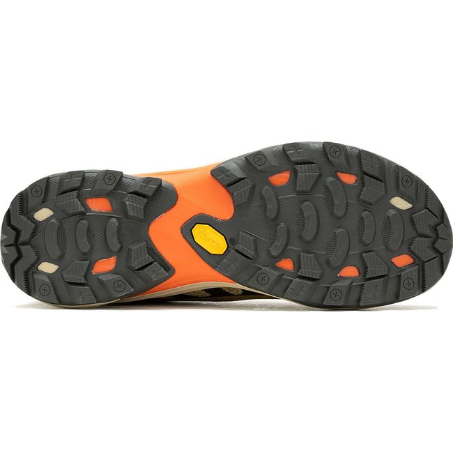 Vibram sole of Men&#39;s Merrell Moab Speed 2 Hiking Shoe in Coyote tan