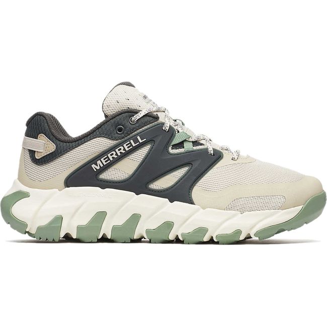Lateral side of Men&#39;s Merrell Maipo Explorer Aerosport Shoe in Grey and Green Griege