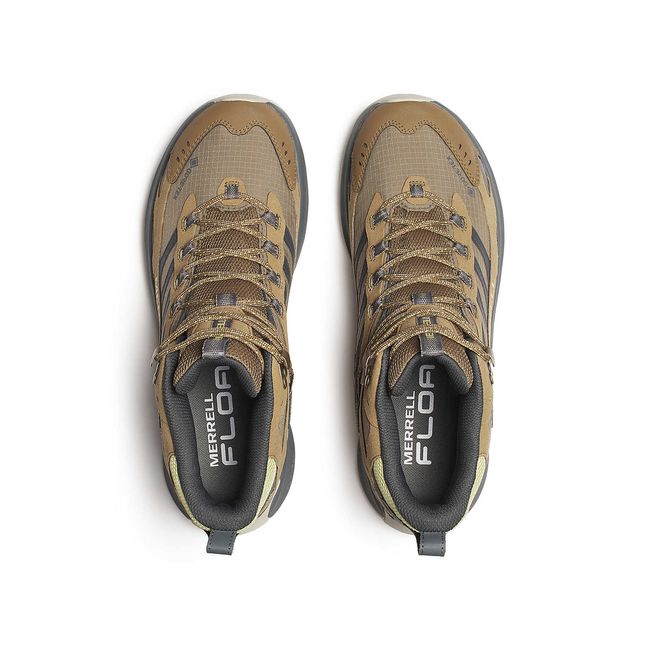 Upper of Merrell Men's Moab Speed 2 Mid GTX Hiking Boots in Cairn Brown