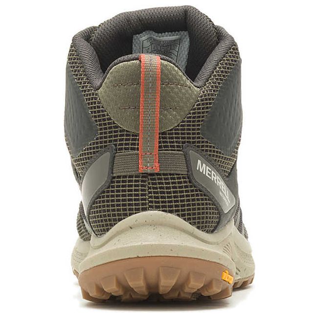 Heel of Men&#39;s Merrell Nova 3 Mid Waterproof Boot in olive green