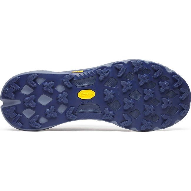 Vibram sole of Merrell Men's Agility Peak 5 Trail Running Shoe in Pigeon Grey and Indigo