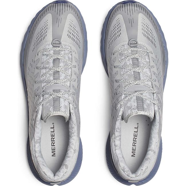 Upper of Merrell Men's Agility Peak 5 Trail Running Shoes in Pigeon Grey and Indigo
